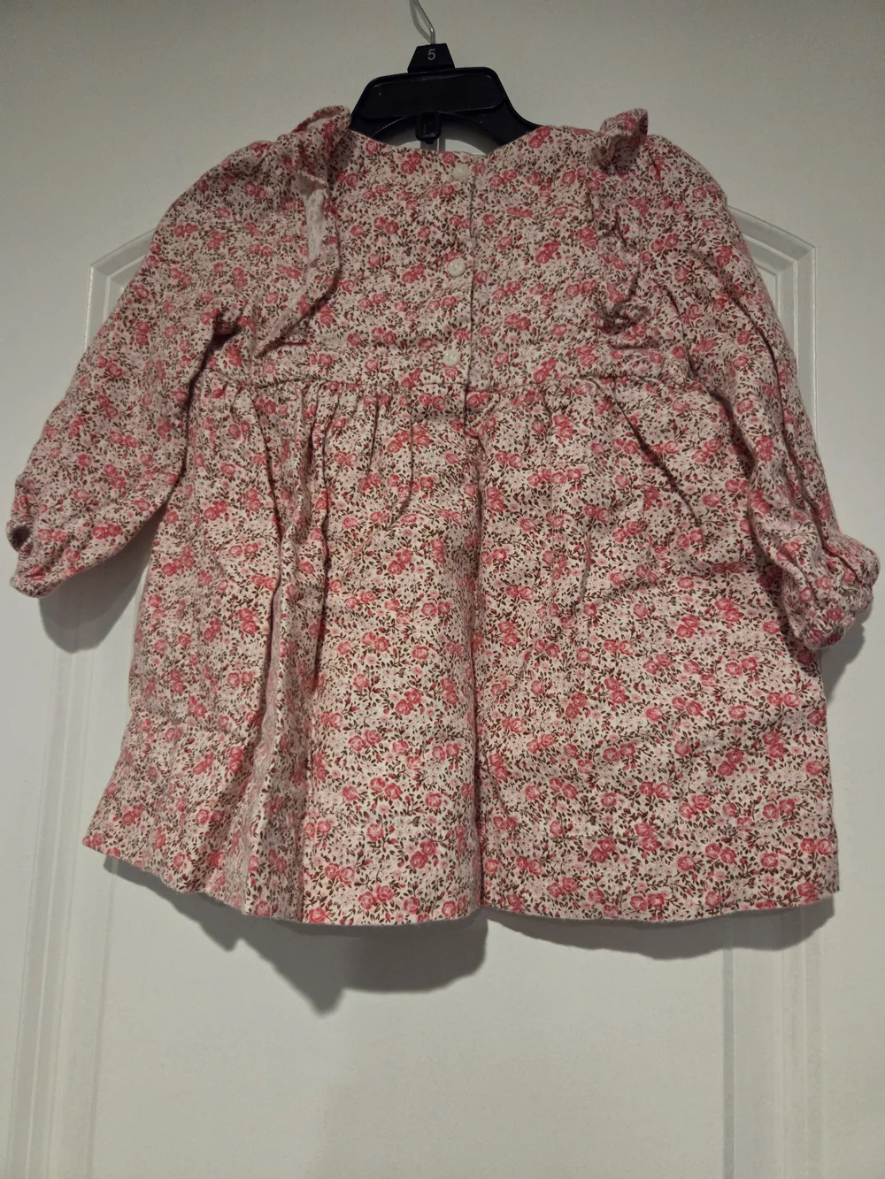GAP Pink Floral Smocked Ruffle Blouse